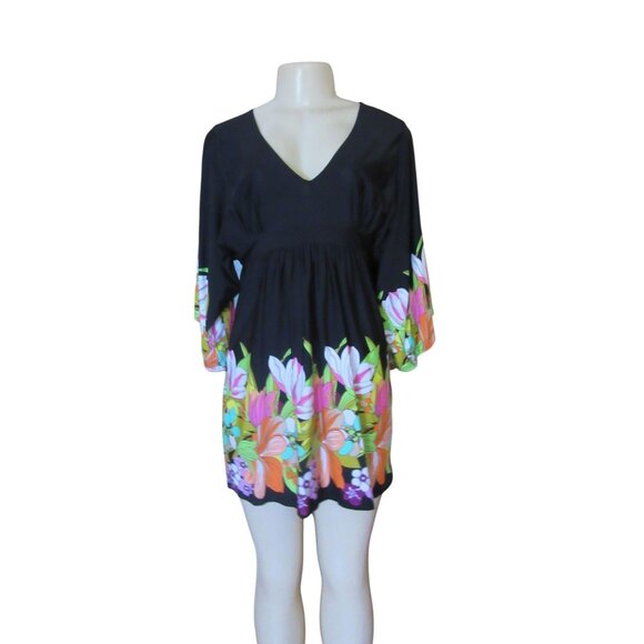 Trina Turk Bouquet Floral Tunic Coverup Dress Size S - Picture 2 of 9